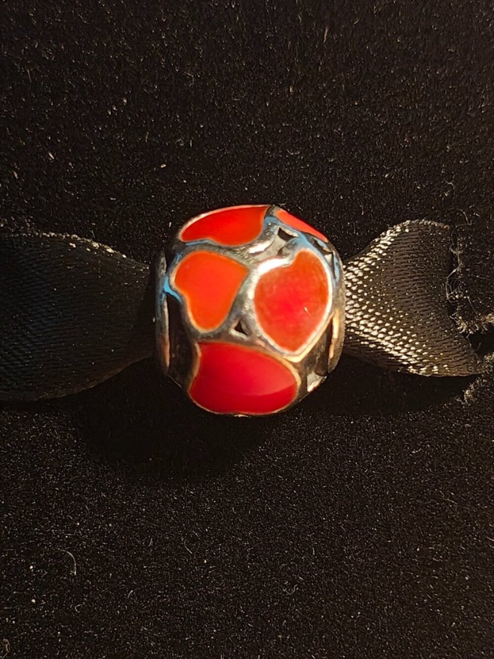 Authentic Pandora Retired Red Hot Love Charm 790436ER Sterling Silver Enamel
